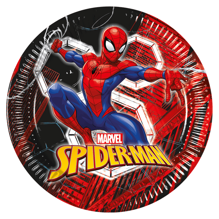 Papieren Borden Spiderman 23cm 8st