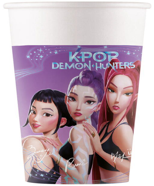 Papieren Bekers K-POP Demon Hunters 200ml 8st