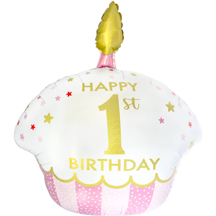 Folieballon Holographic Eerste Verjaardag 65cm