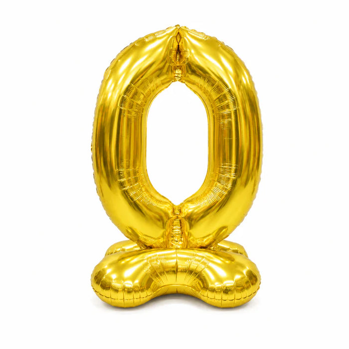 Cijfer ballon staand goud 102cm