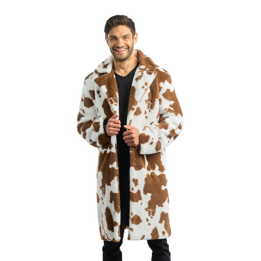 Bontjas Koeienprint Heren Bruin maat M