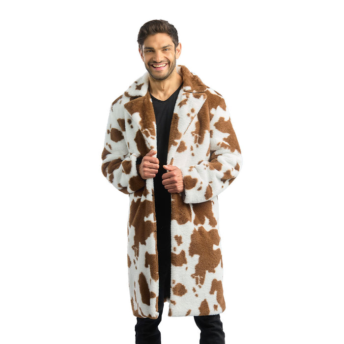 Bontjas Koeienprint Heren Bruin maat M