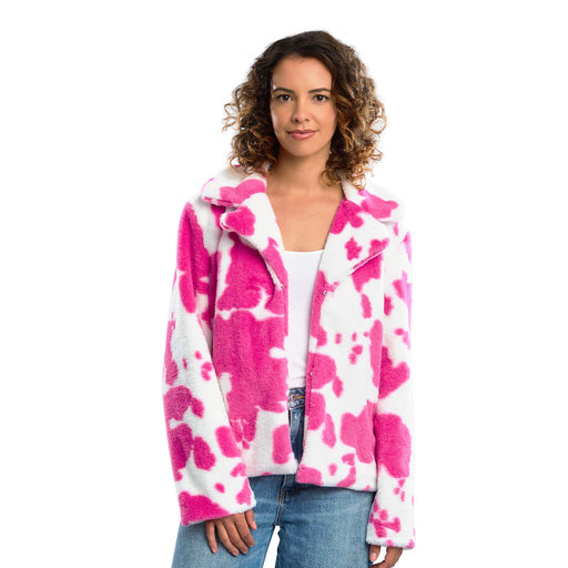 Bontjas Koeienprint Dames Roze maat S