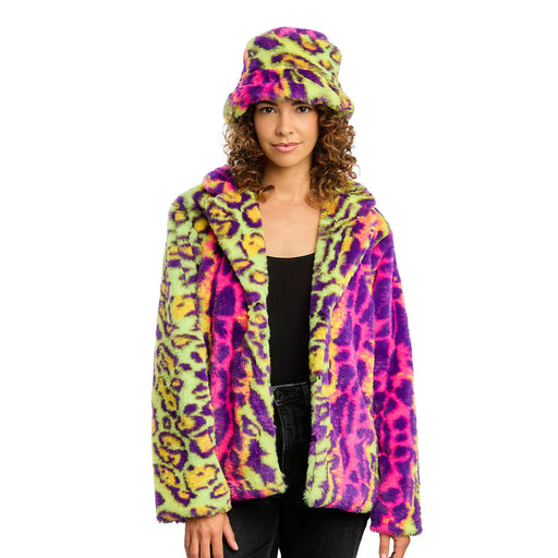 Bontjas Neonprint Dames maat S