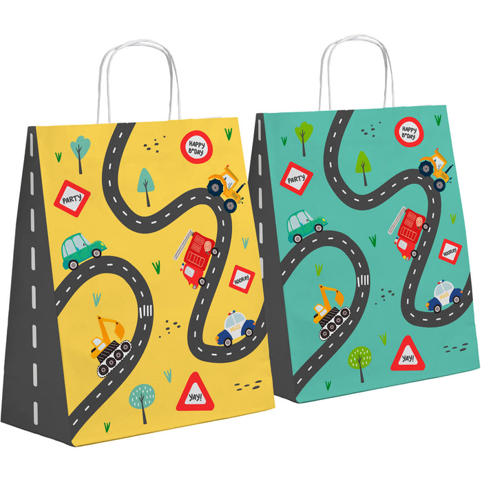 Cadeautasjes Wacky Wheels 6st