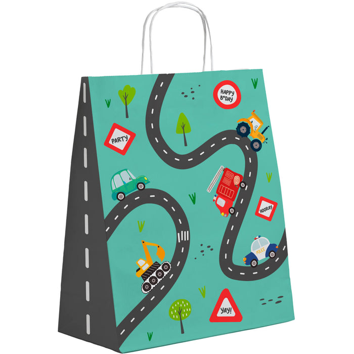 Cadeautasjes Wacky Wheels 6st