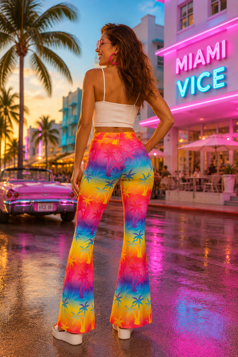 Flarebroek Tropic Palms dames