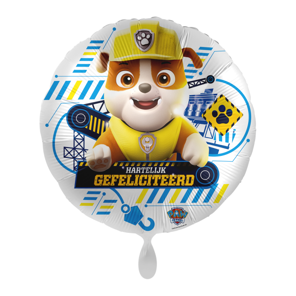 Folieballon Paw Patrol Gefeliciteerd Rubble
