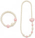 Sieradenset Hartjes Roze Wit Kinderen 2st