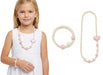 Sieradenset Hartjes Roze Wit Kinderen 2st
