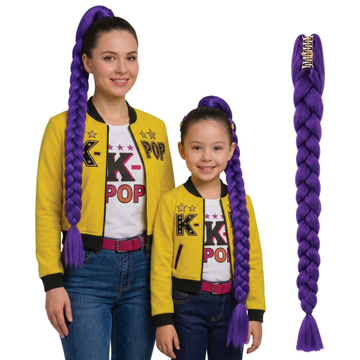 Pruik K-Pop Paardenstaart Lila 80cm