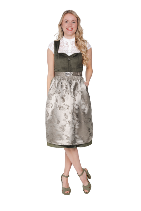 Dirndl Lena Fluweel Groen