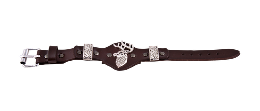 Leren armband hertenkop