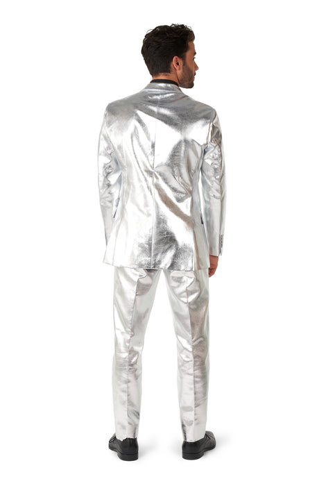 OppoSuits Shiny Silver kostuum heren