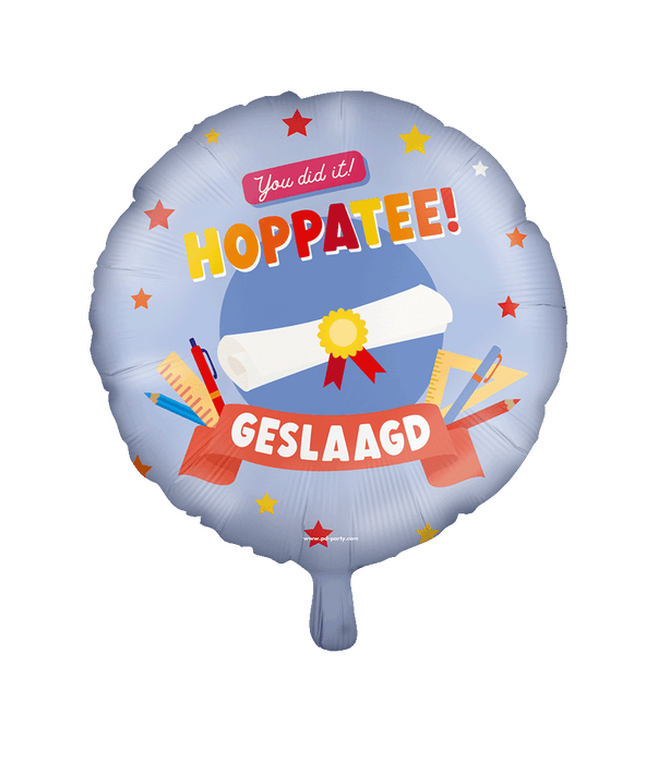 Folieballon - Geslaagd hoppatee! 46cm