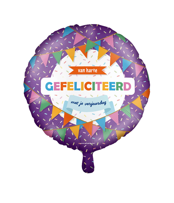 Folieballon - Gefeliciteerd 46cm
