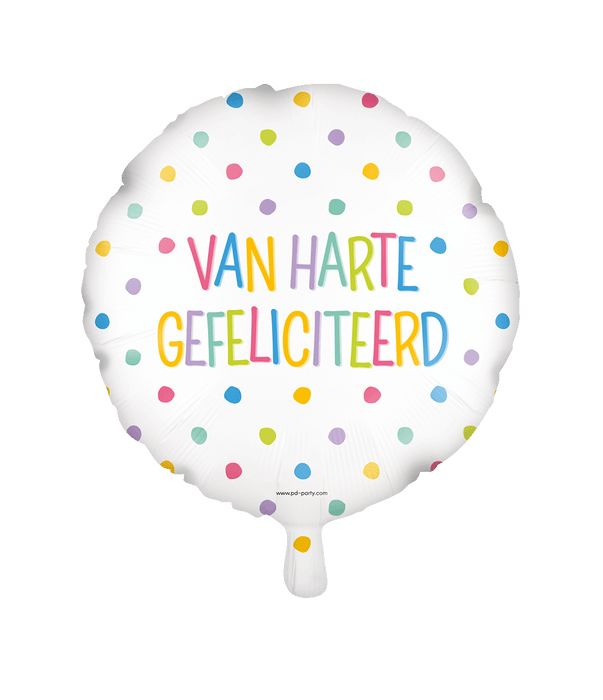 Folieballon - Van harte gefeliciteerd 46cm