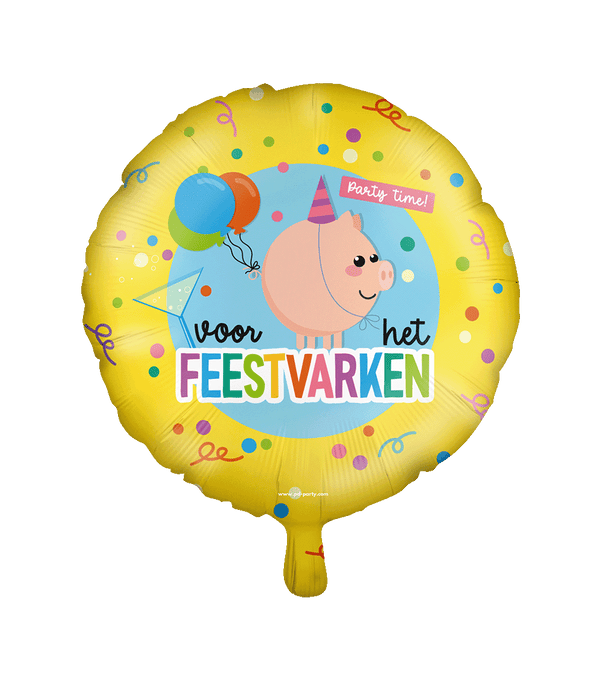 Folieballon - Feestvarken 46cm