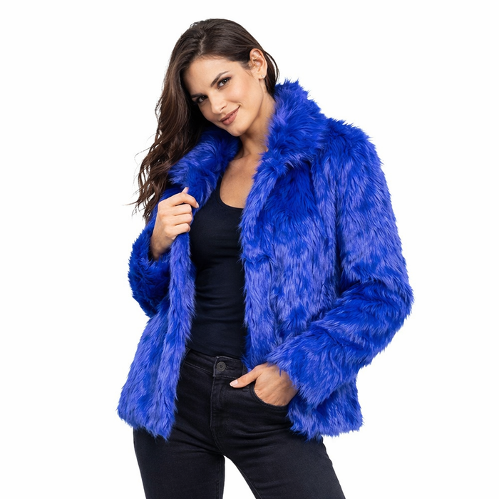 Fluffy Faux Fur Jas unisex model