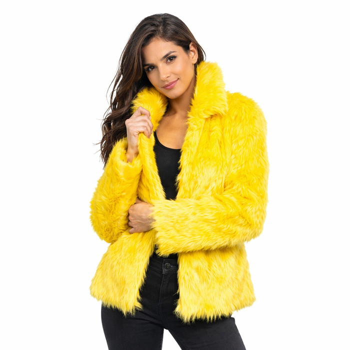 Fluffy Faux Fur Jas unisex model