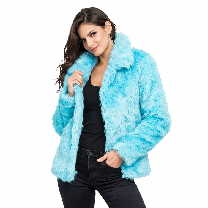 Fluffy Faux Fur Jas unisex model