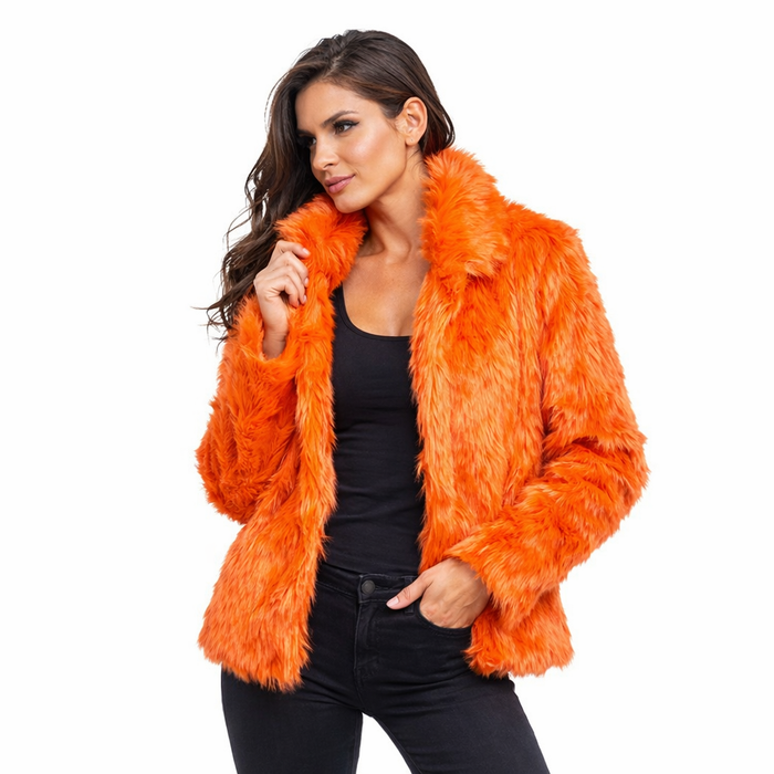 Fluffy Faux Fur Jas unisex model