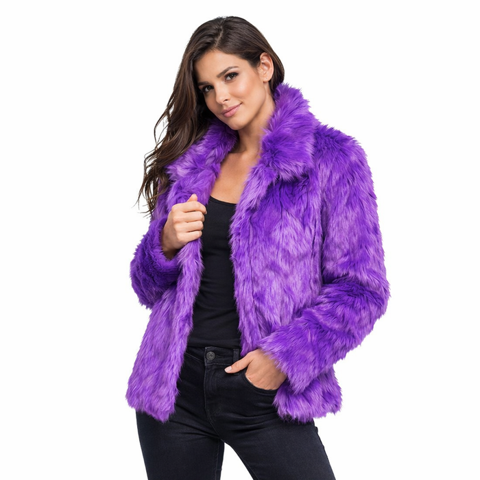 Fluffy Faux Fur Jas unisex model