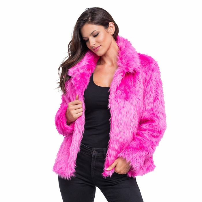 Fluffy Faux Fur Jas unisex model