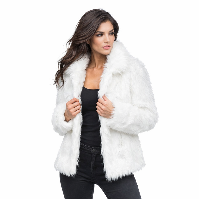 Fluffy Faux Fur Jas unisex model