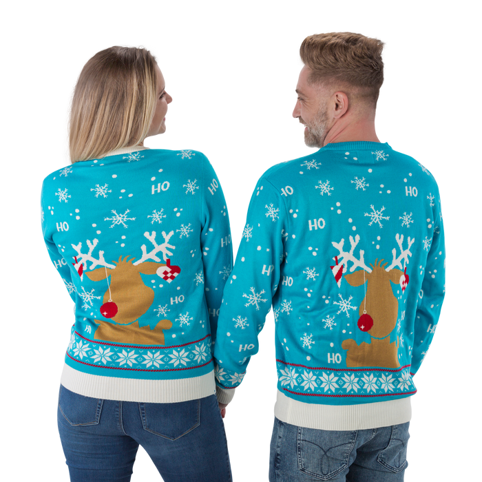 Kersttrui Rudolph Turquoise