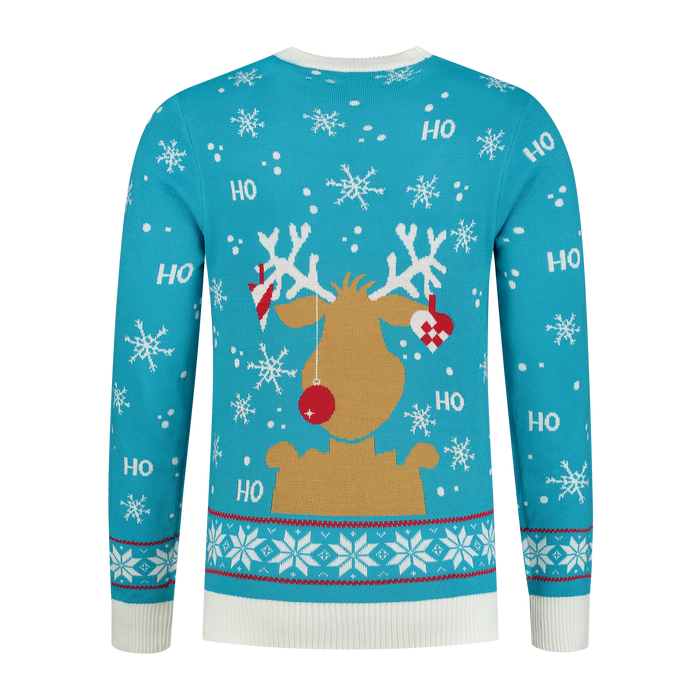 Kersttrui Rudolph Turquoise