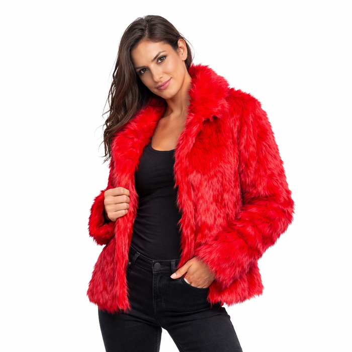 Fluffy Faux Fur Jas unisex model