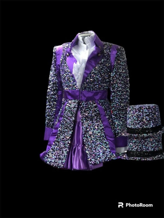Carnavalsjas Sequin White Purple dames