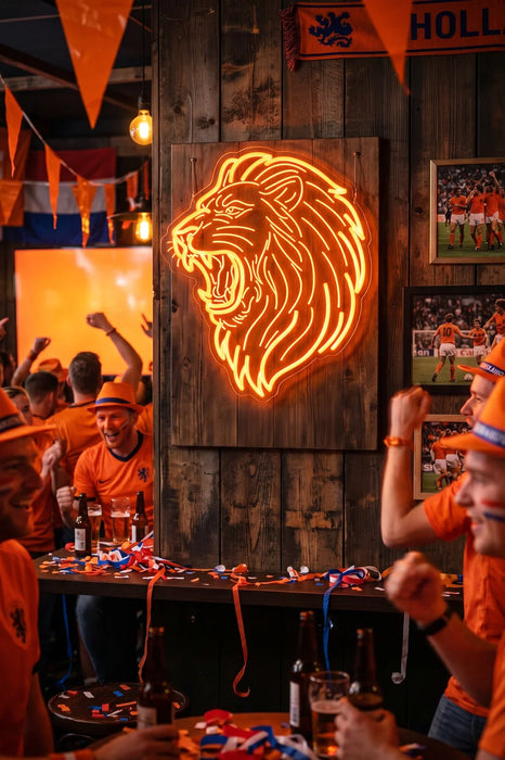 LED neon sign Oranje leeuw 50cm