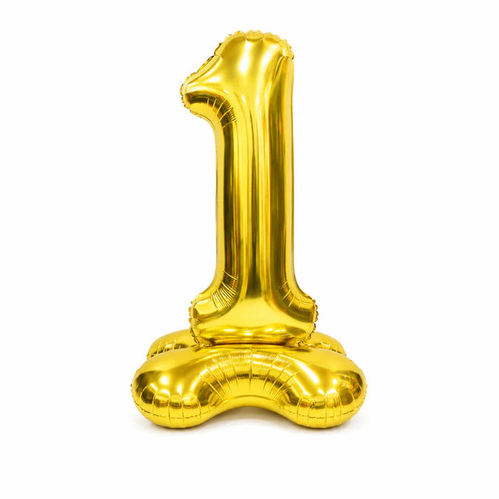 Cijfer ballon staand goud 102cm