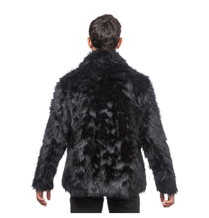 Fluffy Faux Fur Jas unisex model