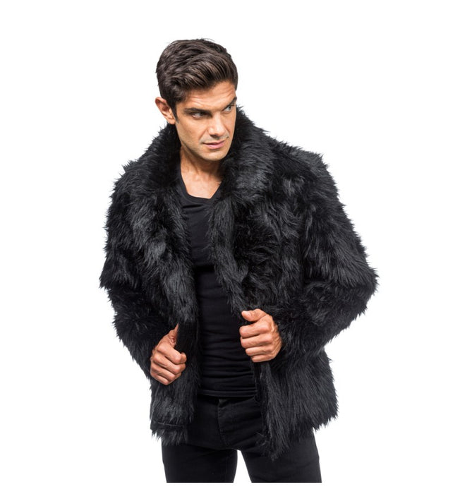 Fluffy Faux Fur Jas unisex model