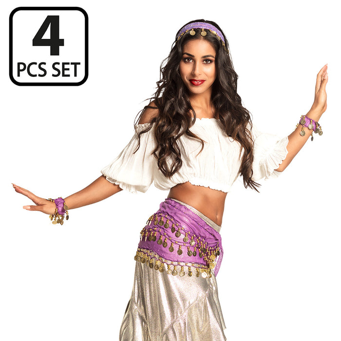 Set Belly dance paars
