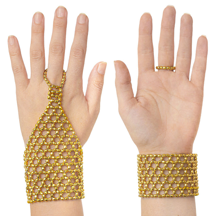 Handschoen Flapper goud