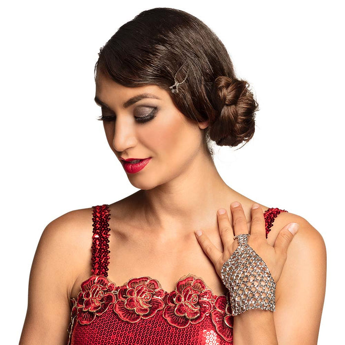 Handschoen Flapper zilver