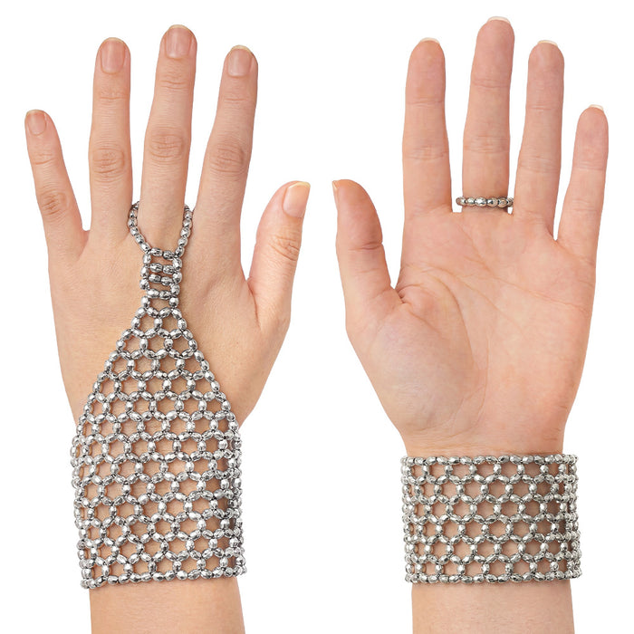 Handschoen Flapper zilver