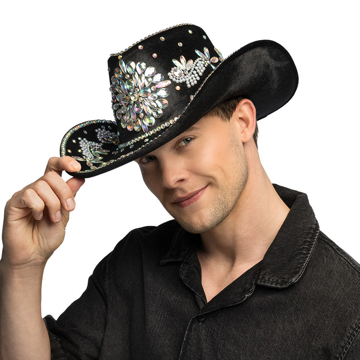 Hoed cowboy Crystal zwart