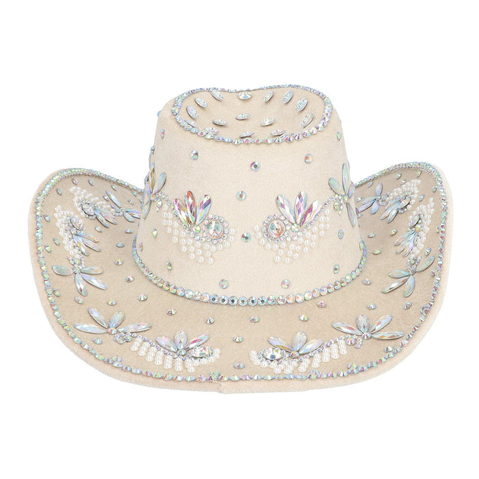 Hoed cowboy Crystal beige