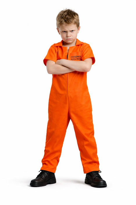Gevangenis overall Boy Jail oranje voor kinderen