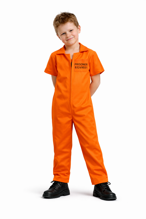 Gevangenis overall Boy Jail oranje voor kinderen