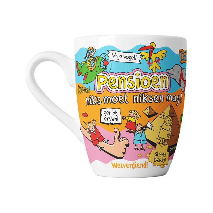 Mok Cartoon - Pensioen Niks moet