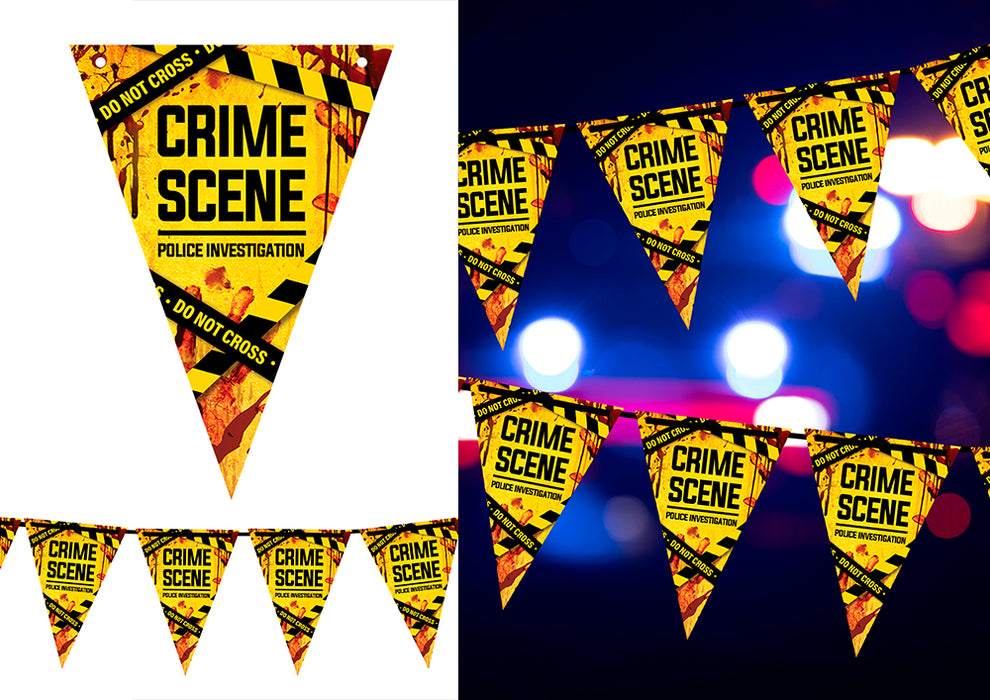 Papieren vlaggenlijn Crime Scene 3 meter