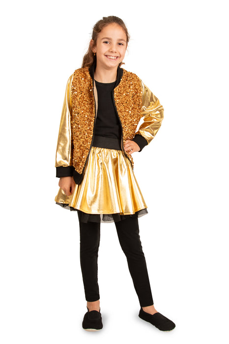 Jasje metallic pailletten goud voor kinderen