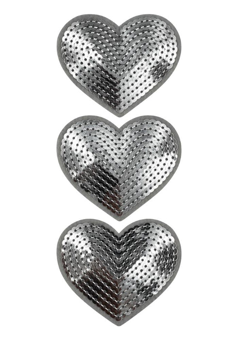 Hartjes Pailletten Zilver - Carnavals Embleem