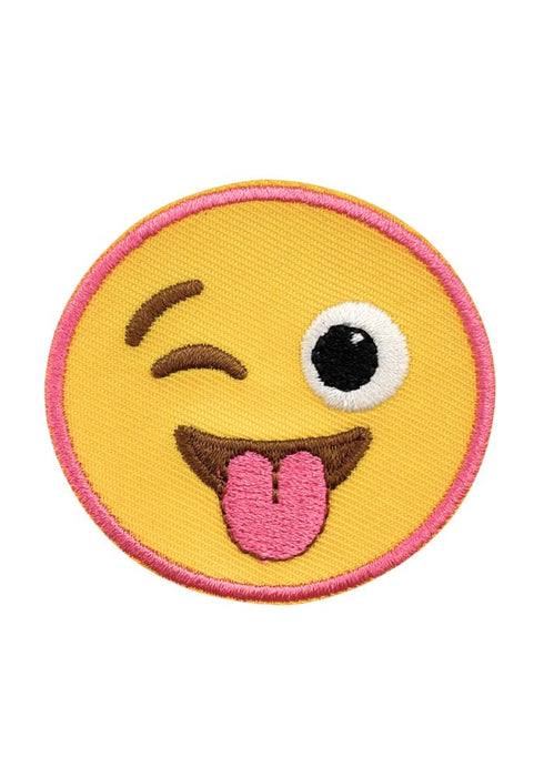 Emoji Knipoog & Tong - Carnavals Embleem